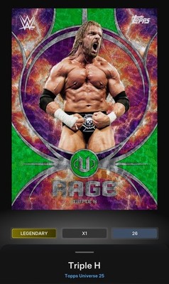 Triple H - Green Electric 99cc Rage Legendary Topps Slam WWE Universe 25