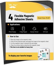 - Adhesive Magnetic Sheets, 8" X 10", 4 Pack, Magnetic Sheet, Magnetic Paper, Ma