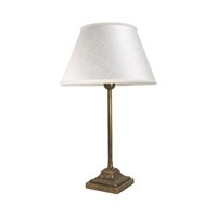 Tischleuchte Stoff Messing Massiv 43,5 Cm E14 Nachttisch Wohnzimmer Lampe