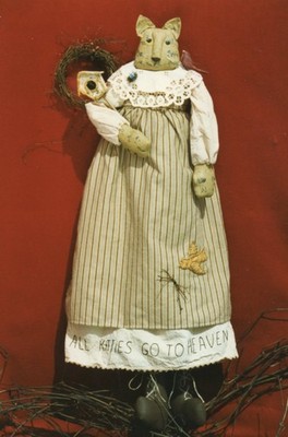 All Kitties Go To Heaven 39 Inch Folkart Cat Cloth Doll Pattern Rose County