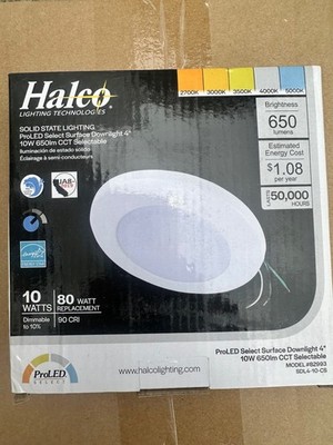 (Qty 5)HALCO 82996 ProLED SELECT SURFACE DOWNLIGHT 4'' 15W CCT SELECTABLE.