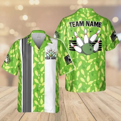 Custom Bowling Hawaiian Shirt Personalized Name Bowler Team Match Gift #7