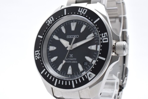Seiko Prospex SBDY131 Date St. Acier Plongeurs 200M Blk SLV Automatique Montre - Photo 3 sur 10