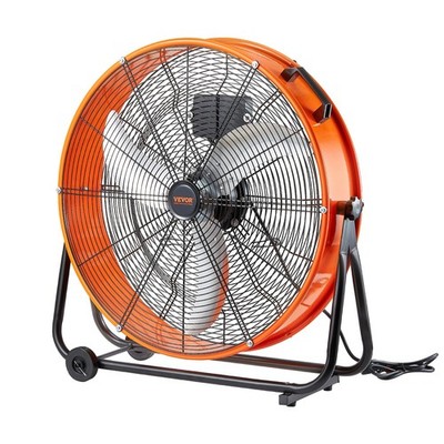 Industrial Drum Fan High Velocity 8700 CFM 3 Speed Tilt Timer Floor Fan