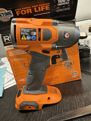 #ad Ridgid R86012B 18V 1 2 in Impact Wrench Brushless Cordless Orange Tool Only $94.99