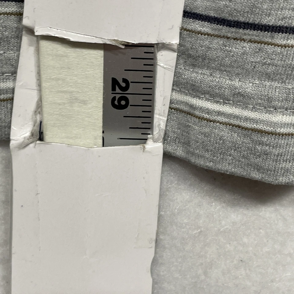 Camisa Polo David Taylor Para Hombres XL Gris Rayas Manga Corta Informal Clásica Top Foto 4 de 4