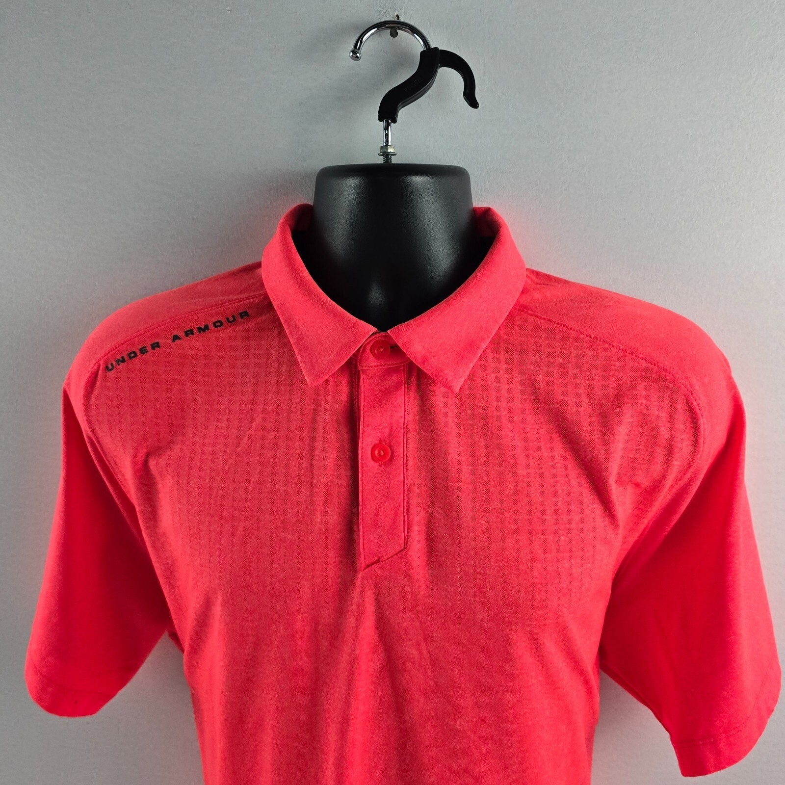 Under Armour Mens Threadborne Outer Glow Golf Polo Shirt xl red 1306115 5368 thumbnail 2