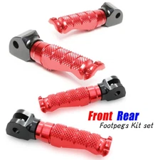 Front + Rear Footrests Pegs Red R-FIGHT For R1200 R 06 07 08 09 10