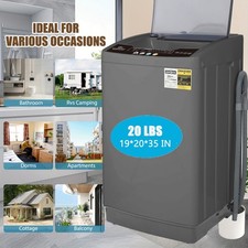 20Lbs Capacity Portable Washing Machine Full-Automatic Washer w/Drain Pump Home