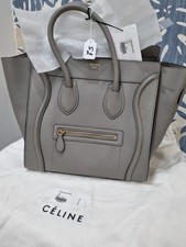 BORSA CELINE LUGGAGE TOTE MINI IN PELLE GRIGIO GREY *NUOVA* ORIGINALE PERIZIA