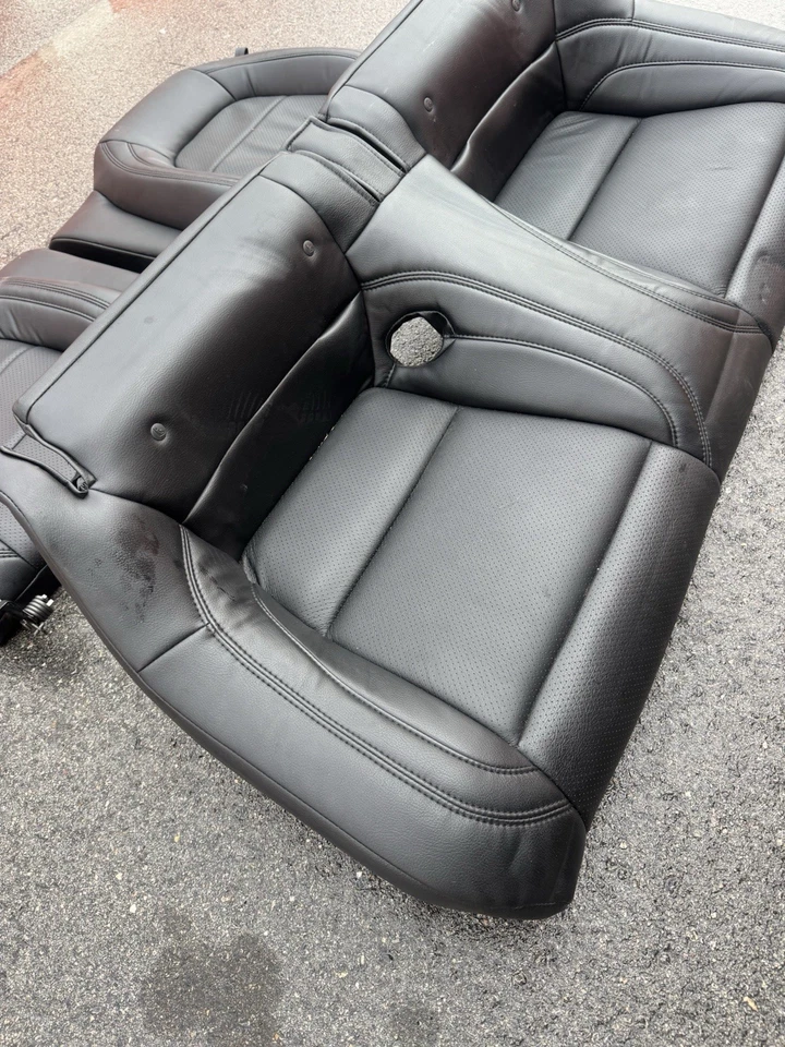2024 FORD MUSTANG GT S650 PREMIUM REAR SEAT SET LOWER & UPPER LEATHER BLACK OEM - Image 3 of 4