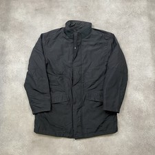 Pierre Cardin Rain Jacket Men's Medium Vintage Full Zip Windbreaker Coat, Black