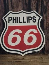 VINTAGE PHILLIPS 66 MOTOR OIL PORCELAIN GAS STATION SIGN 13"×12"