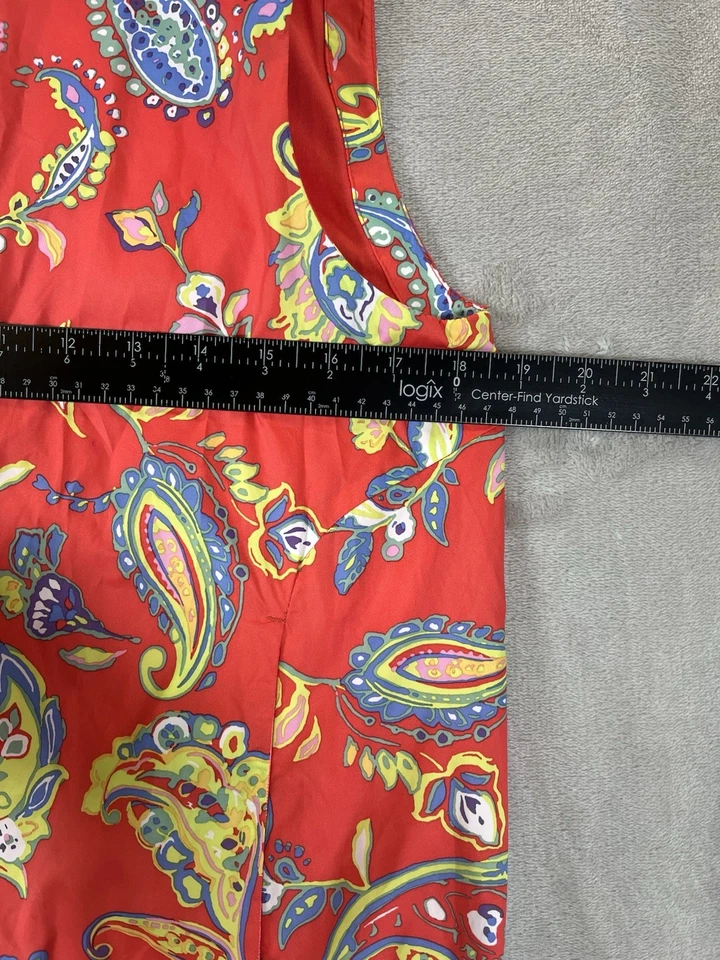 RLX Ralph Lauren Womens Golf Vest Small Coral Paisley Full Zip Pockets Outdoors - Image 3 of 4