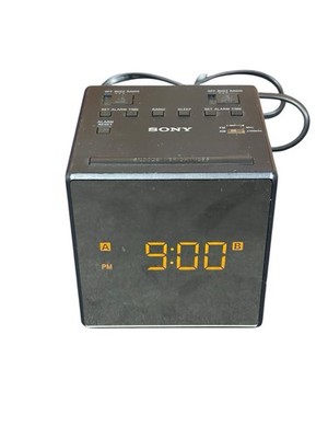 Sony ICF-C1T Dream Machine Dual Alarm Clock Radio AM/FM Cube Mirror Finish 