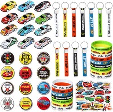 98 PCS Race Cars Party Favor Supplies Kit Racecar Birthday Themed Decoration...