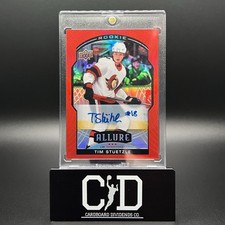 Tim Stutzle 2020-21 UD Allure RC Rookie Auto Red Refractor SSP Senators