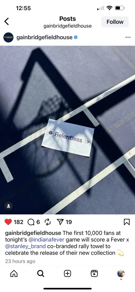 Caitlin Clark Stanley Relentless Rally Towel Indiana Fever Stadium Giveaway Rare — 第 2/2 张图片