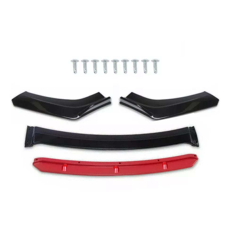 Разделитель кромок переднего бампера для Honda Accord 2016-17 глянцевый черный и красный в стиле JDM - Изображение 2 из 4