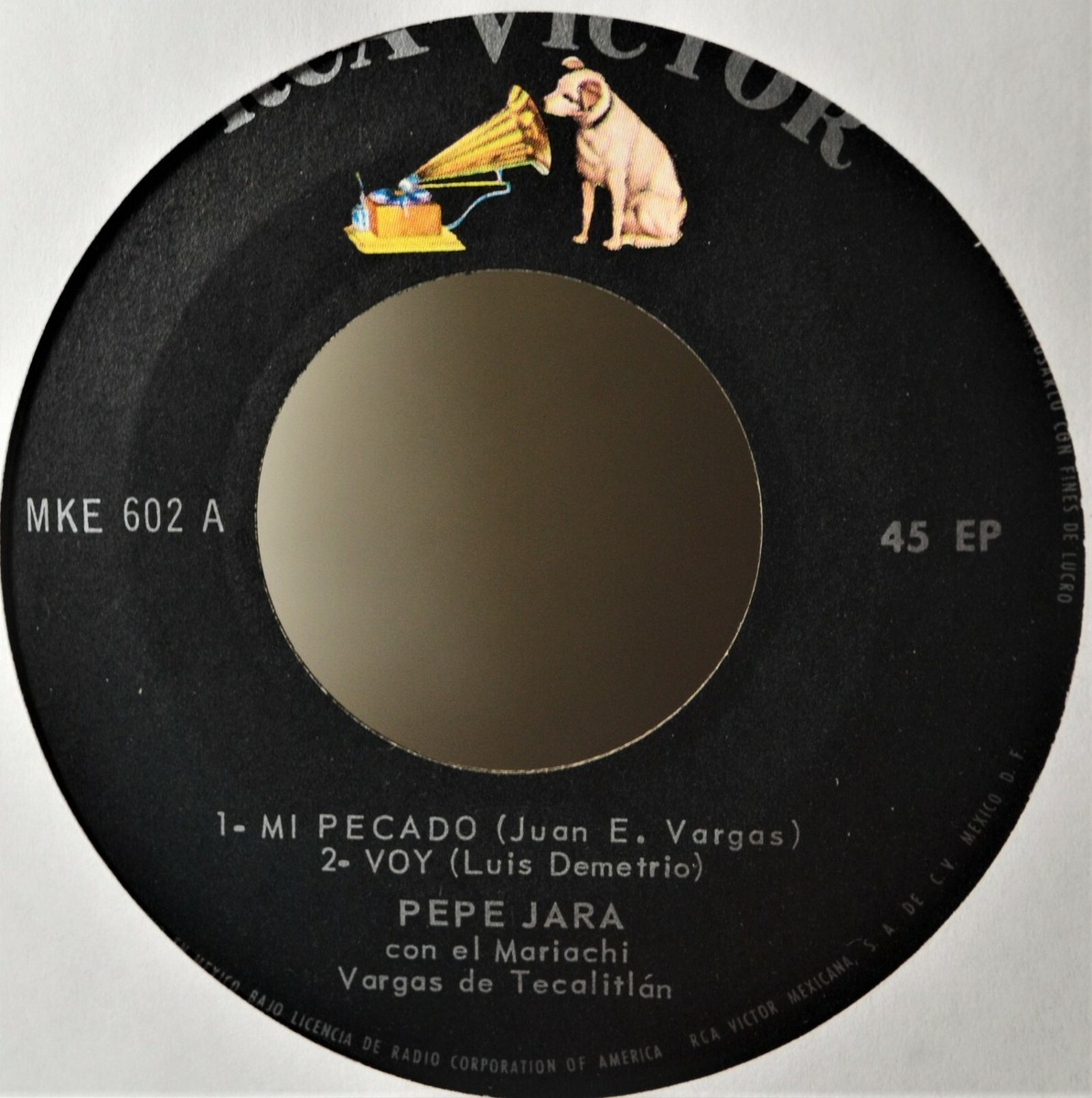 Pepe Jara RCA 602 Mexico 45 EP EX Vinyl Mi Pecado Semana Santa Voy