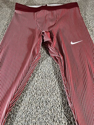 Nike Pro Elite Racing Tights Pants Red AO8491-000 Made In