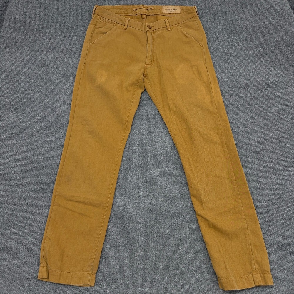 Levis Made & Crafted Mens 34x34 Brown Selvedge Chino Trousers  