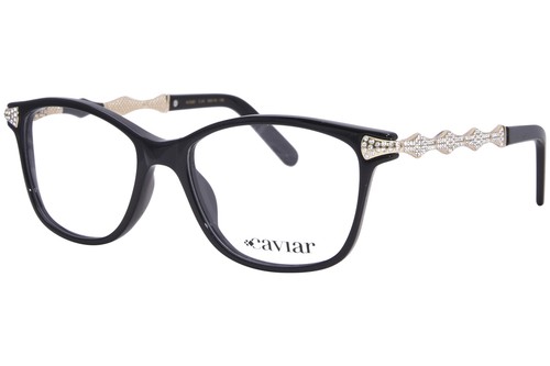 Caviar M2392 Brille Damen Vollrand Rechteckform mit klaren Kristallen