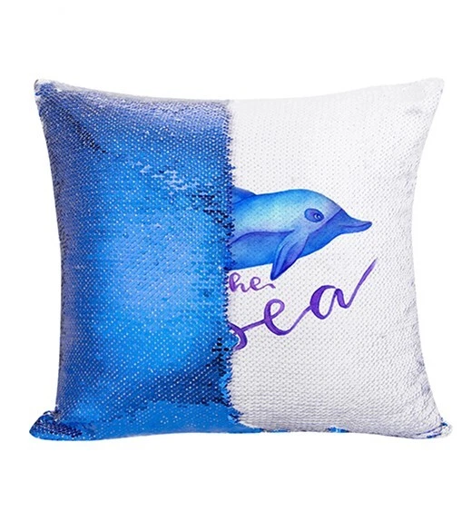 Funda de Almohada Regalo Navidad Personalizado Foto Reversible Color Brillante Sirena Lentejuelas Foto 4 de 4