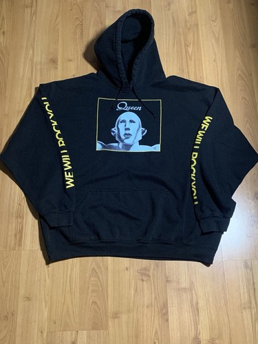 Felpa con cappuccio Queen uomo taglia XXL nera We Will Rock You Band Merch Music - Foto 2 di 8