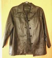 Berkertex Woman's Black Leather Jacket Size 16 Back 30 Inch,,