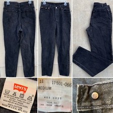 Vintage Levis Button Fly 501 Jeans High Waist Tapered Leg 11 29β Waist USA Made