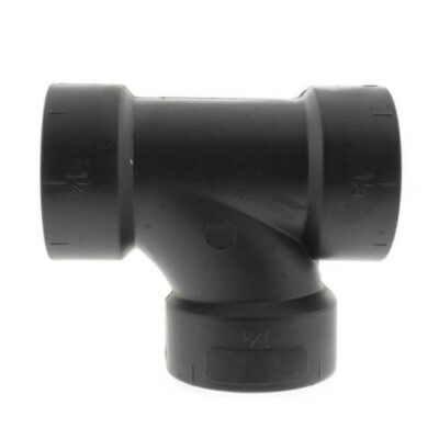 NIBCO Tee Fitting 1-1/4'' x 1-1/4'' x 1-1/4'' Sanitary Black ABS RV CAMPER