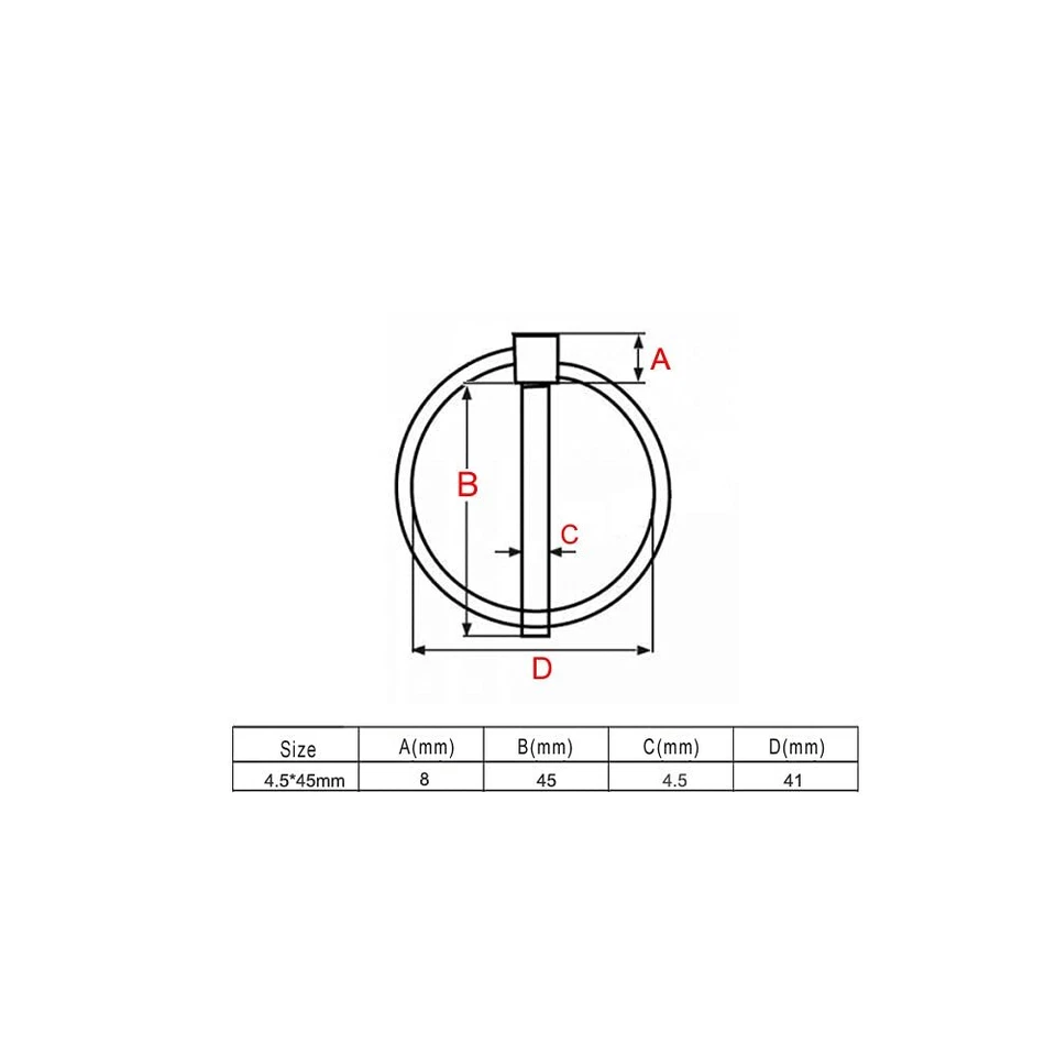Pino de linchamento 316 aço inoxidável 3/16" (4,5 mm x 45 mm) com anel - Imagem 2 de 3