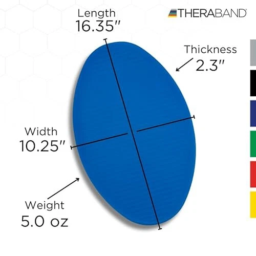 Almohadilla de Entrenador de Estabilidad THERABAND, Almohadilla de Espuma Azul Nivel Intermedio, Entrenamiento de Equilibrio Foto 2 de 2