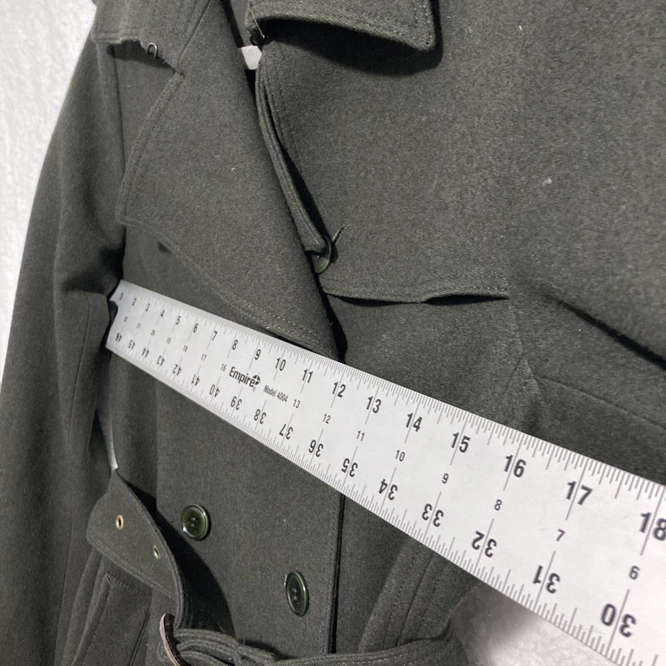 Theory Coat Jacket Size 2 Small s felt winter belt button pockets Olive Green - Image 4 of 4