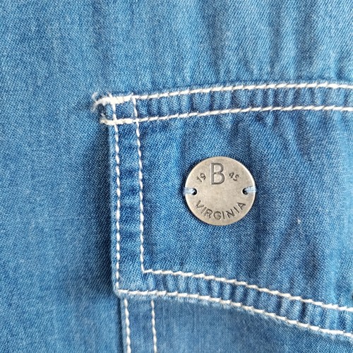 Men's Utility Denim XL Shirt Chambray DLGN-45 Virginia Button Down Flags 1945 - Picture 7 of 13