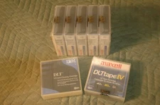  Maxell DLT tape IV - 80GB - 1/2" Tape Cartridge 6 tapes and 1 IBM Cleaning Cart