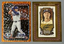 2024 Topps Justin Foscue: Orange Foil /299, Allen Ginter Mini Framed Auto RC