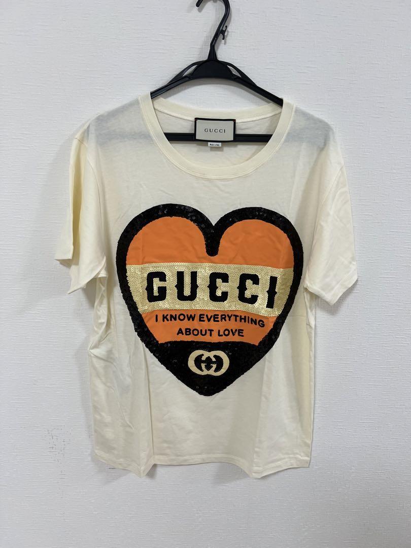 GUCCI グッチ スパンコール Tシャツ 男女兼用 ユニセックス ハート GUCCI グッチ スパンコール Tシャツ 男女兼用 ユニセックス ハート
