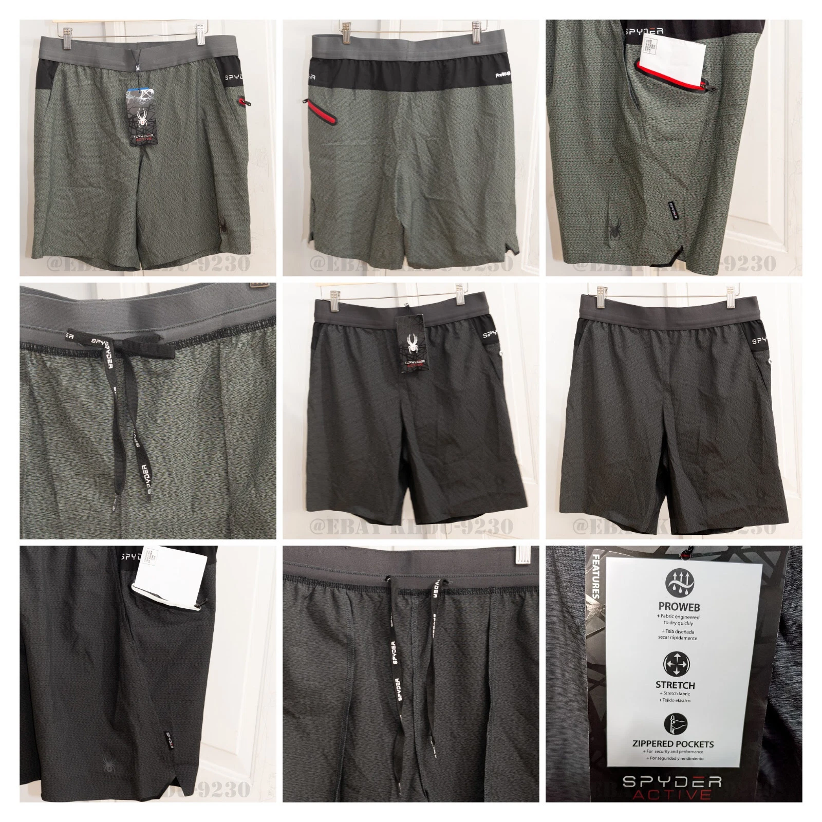 Spyder Active Men's TECH Shorts - BLACK- GRAY