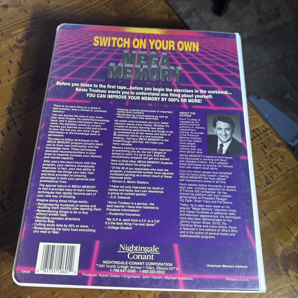 Kevin Trudeau's Mega Memory Program Audio 7 Cassettes w/ Workbook - Image 2 of 4