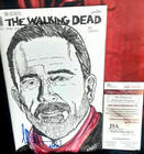 JEFFREY DEAN MORGAN SIGNED CONVENTION EXCLUSIVE TWD SKETCH COVER W/COA(JSA) — photo 1