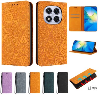 Totem Flower Leather Wallet Phone Case For Xiaomi 14T 12T Poco M6 M4 M3 X5 Pro