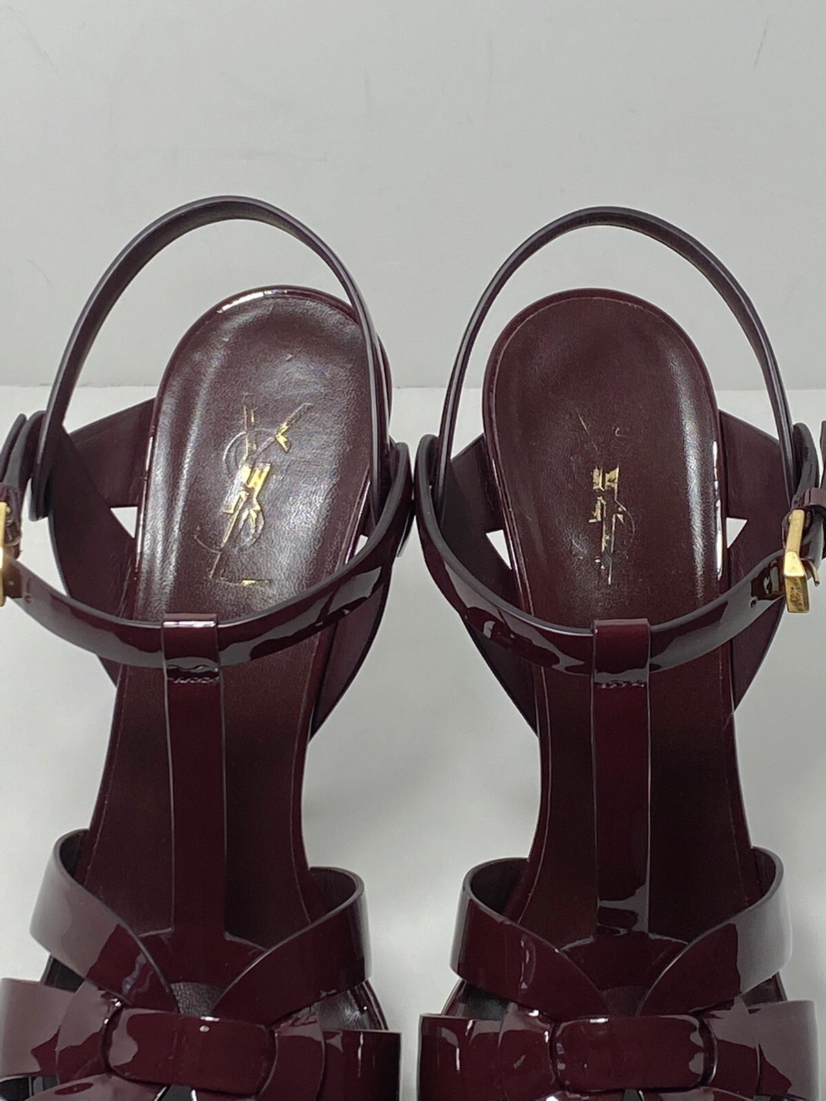 Sandali con plateau Saint Laurent Tribute 105 mm in pelle verniciata taglia 40 5