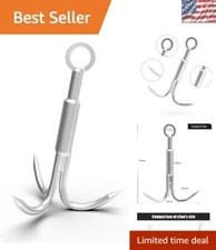 Multi-Size 3-Claw Grappling Hook - Robust Stainless Steel for Treasure Recovery