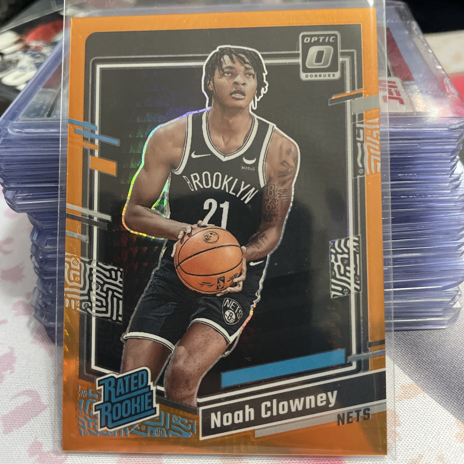 2023-24  Donruss Optic - Rated Rookie Orange Hyper #205 Noah Clowney /99 Nets