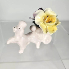 Thorley Fine Bone China Poodle Flower Pot Bouquet Staffordshire England Vintage