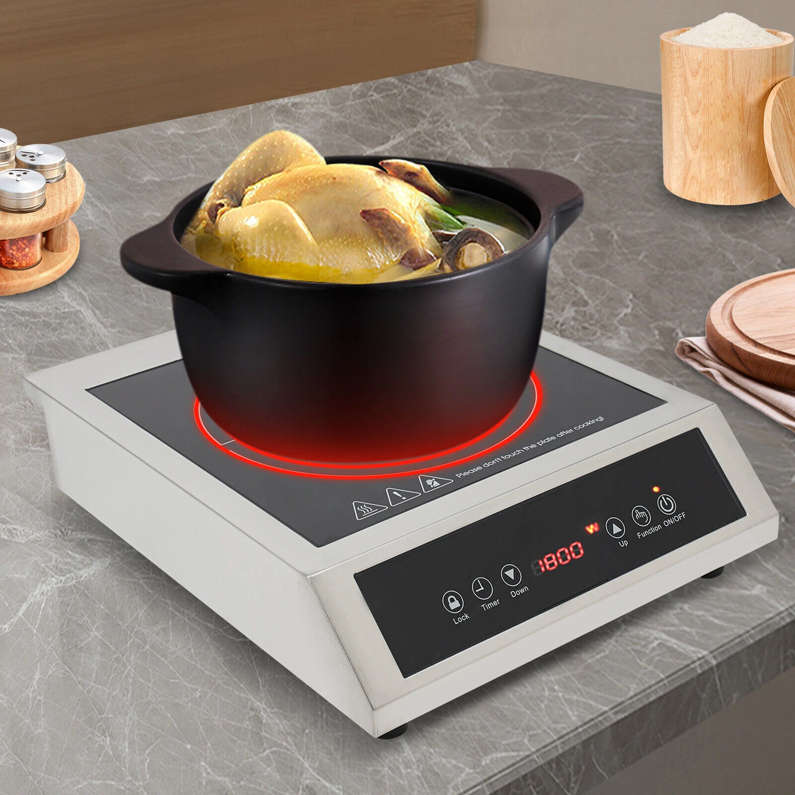 Electric Induction Commercial Cooktop One Burner Electric Hot Plate Touch 110V
Opens in a new window