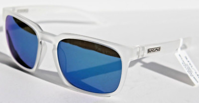 SUNCLOUD Hundo POLARIZED Sunglasses Matte Crystal/Blue Mirror NEW Smith