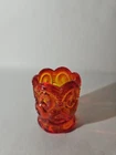 L.E. Smith Moon and Stars Depression Glass Amberina Red Orange Toothpick Holder